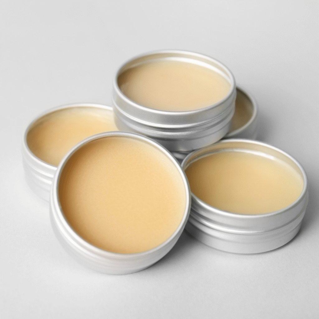 selbst gemachter Pfotenbalm in Metalldöschen